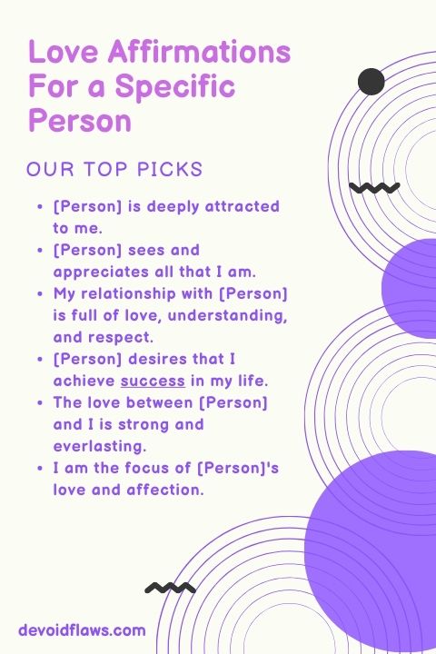 Love Affirmations for a Specific Person Infographic