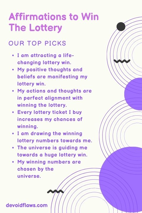 Affirmations to Win the Lottery Infographic