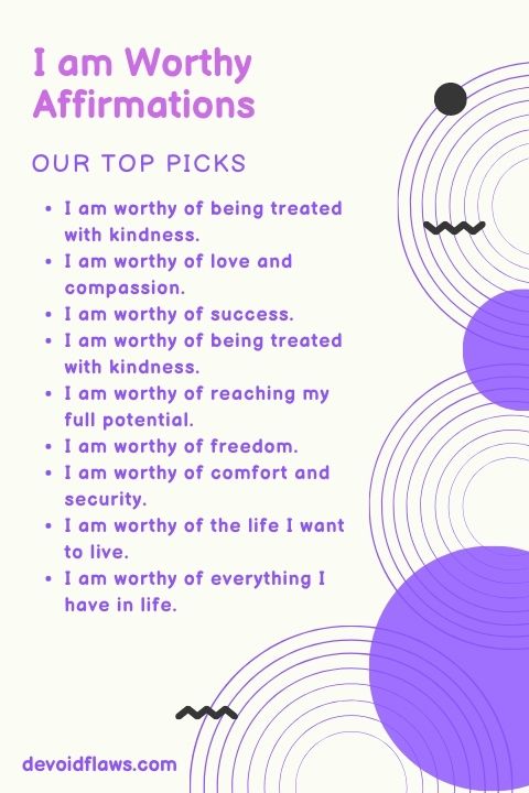 I am worthy Affirmations Infographic


