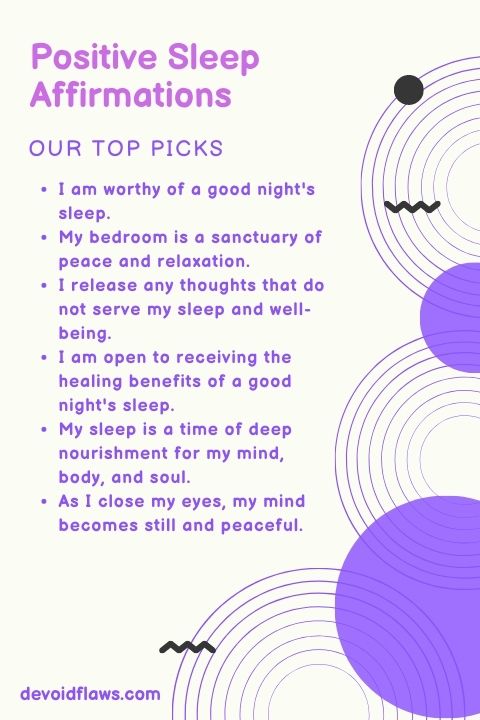 Positive Sleep Affirmations Infographic