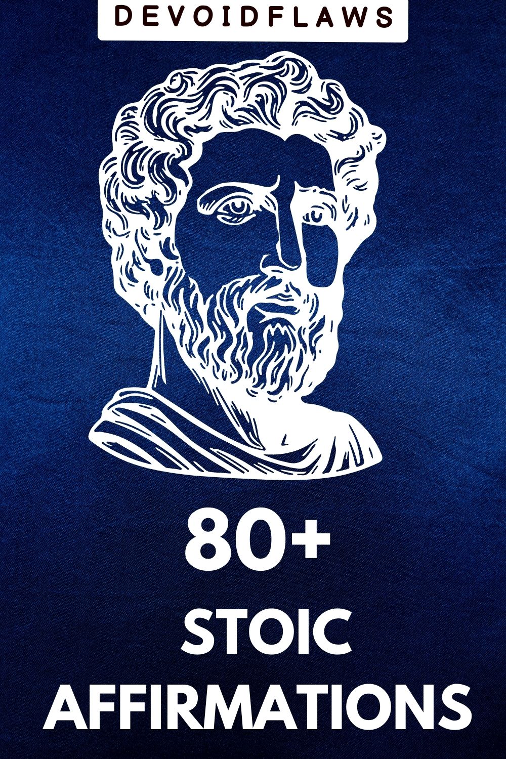 blue text image with text - 80+ stoic affirmations