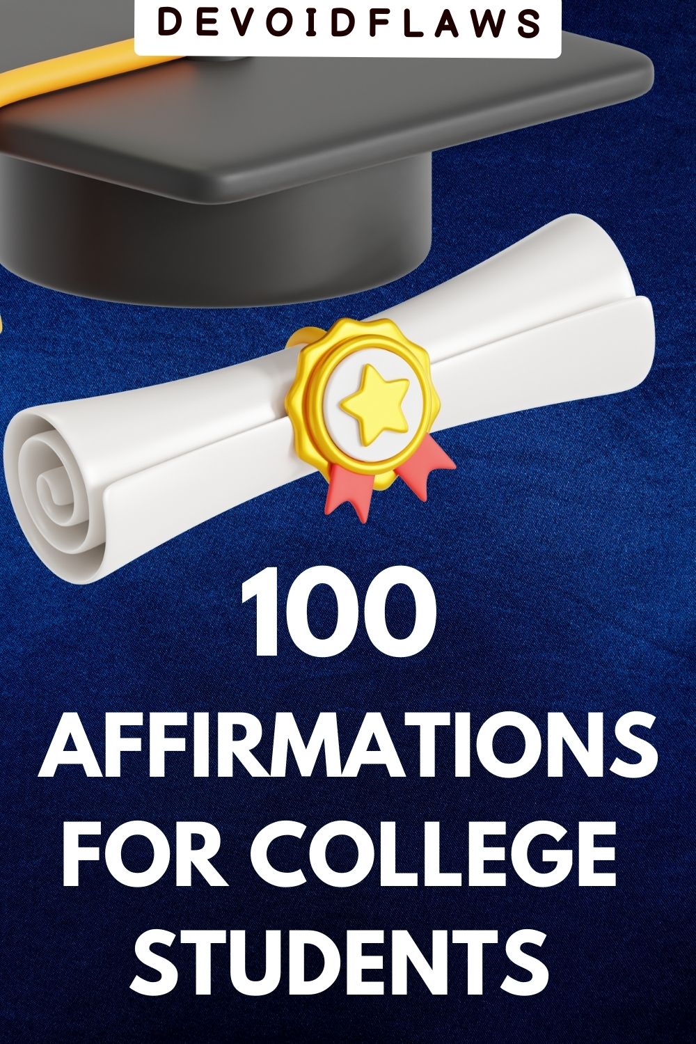 blue background image with text - best affirmations for college students
