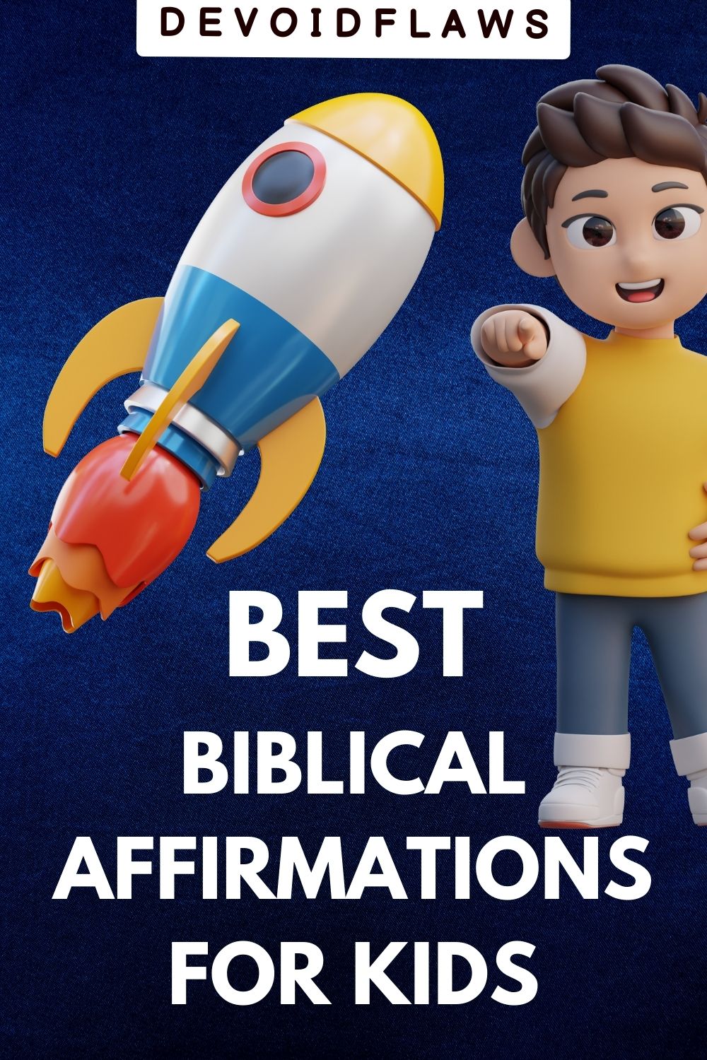 blue background image with text - best biblical affirmations for kids