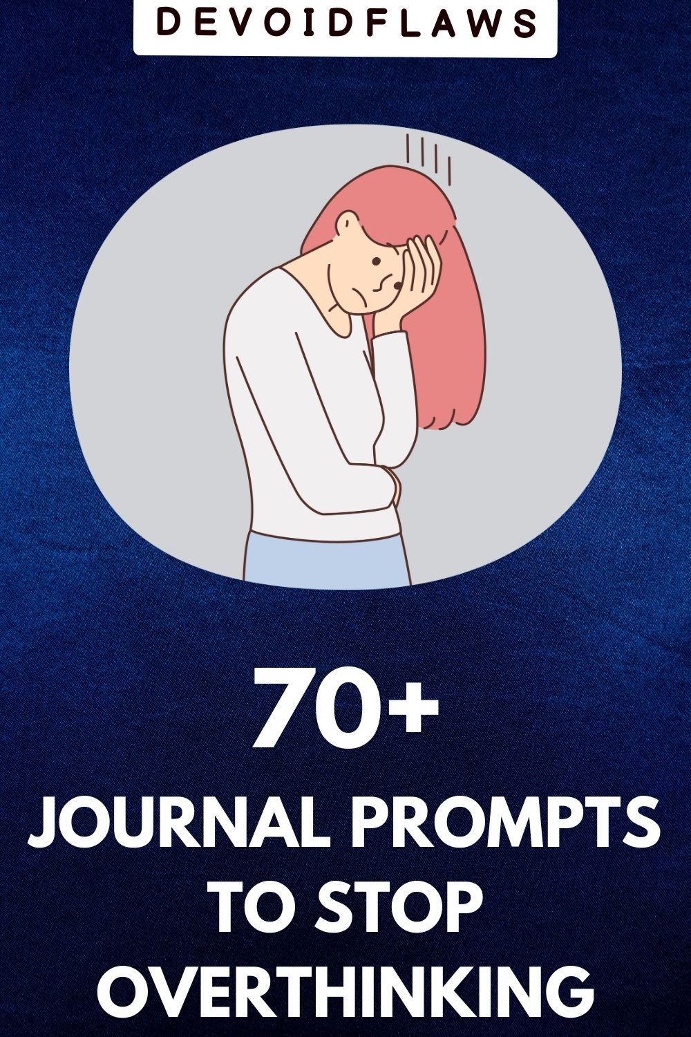 image with text - 70 journal prompts to stop overthinking