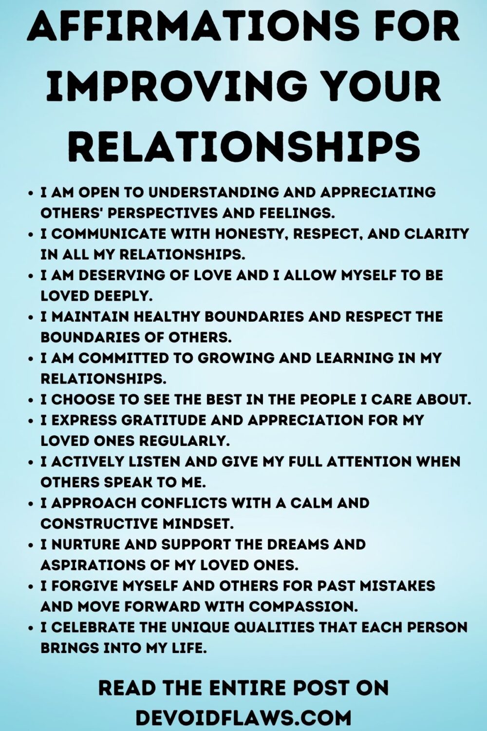 Affirmations For Improving your Relationships