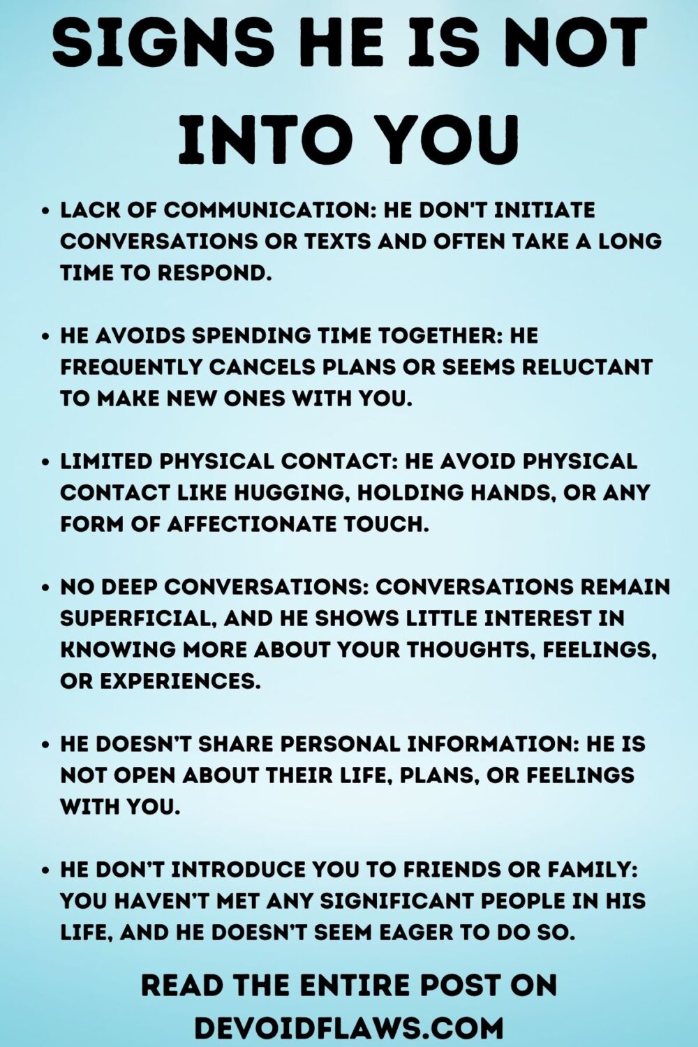 Signs He is Not Into You
