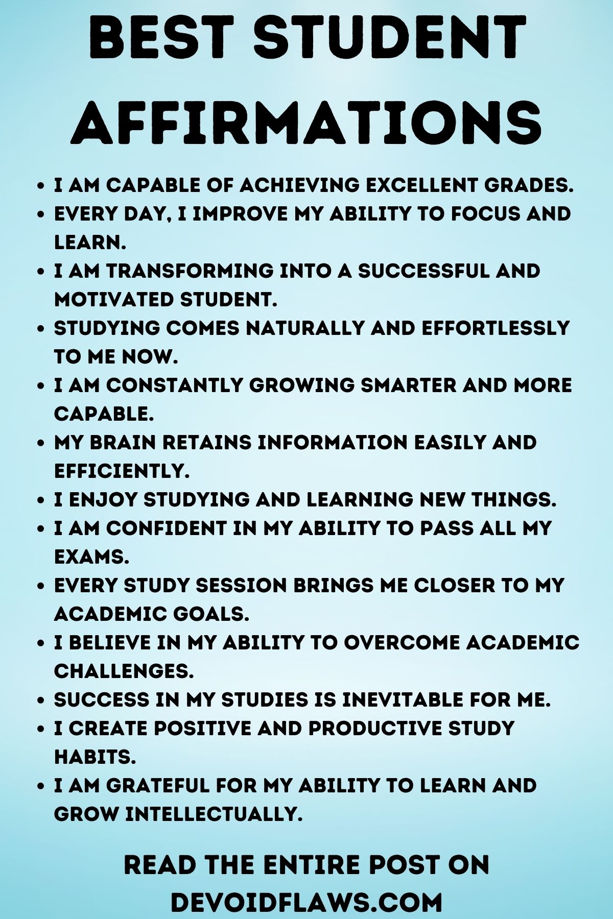 100 Student Affirmations to Help You Study Better